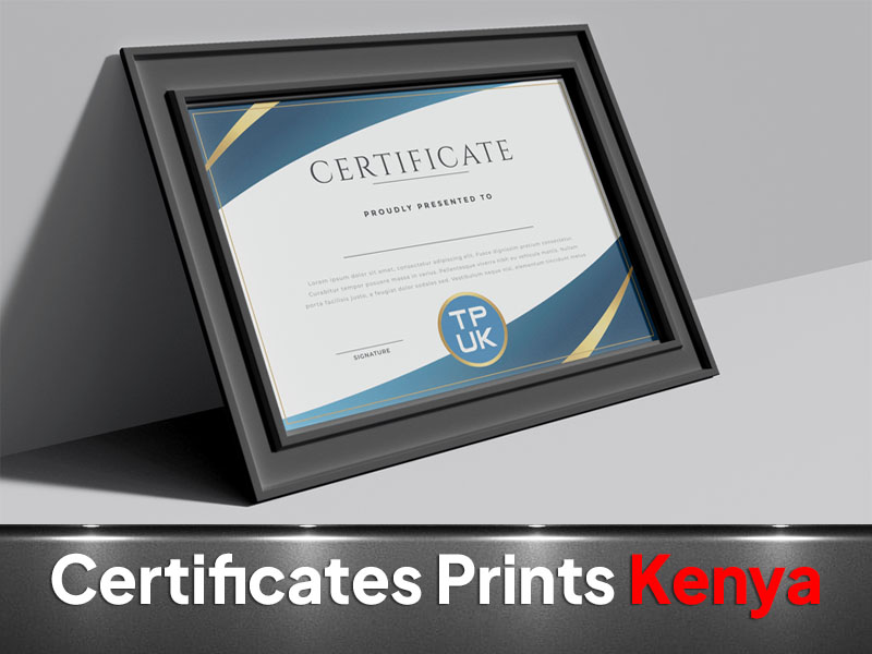 Certificates of Achievement printing and branding in Nairobi by VS Kenya Designs