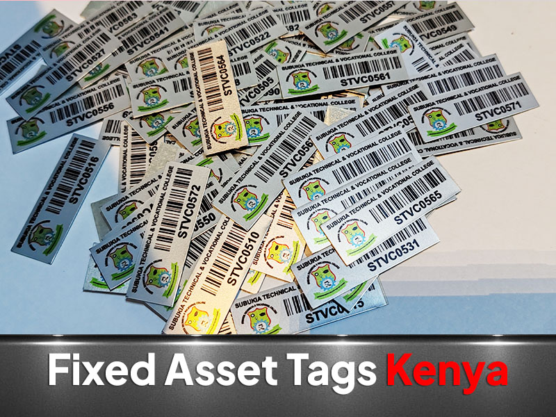 Fixed Asset Tags printing and branding in Nairobi by VS Kenya Designs